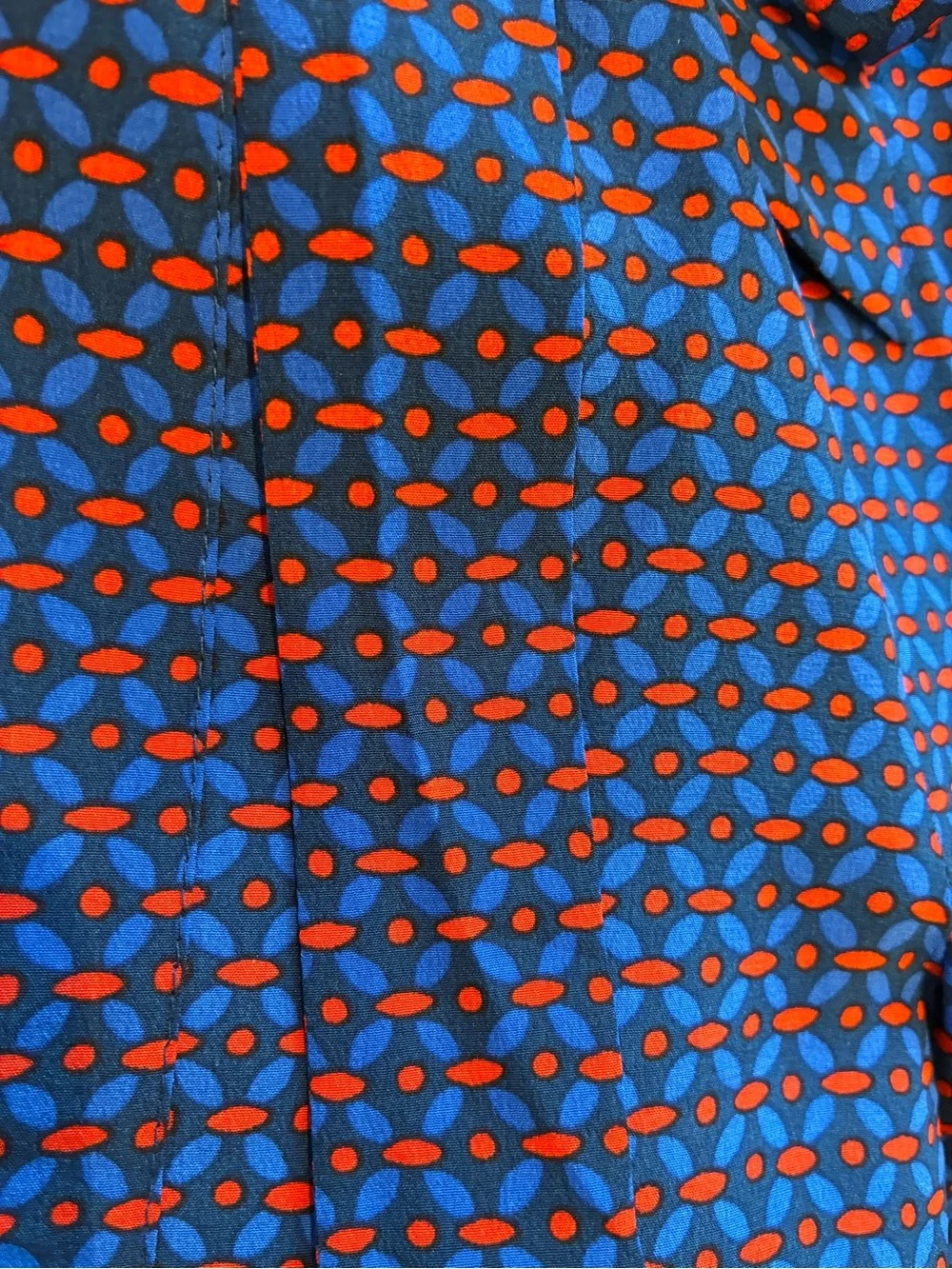 Tory Burch Blue and Red Geometric Print Pants